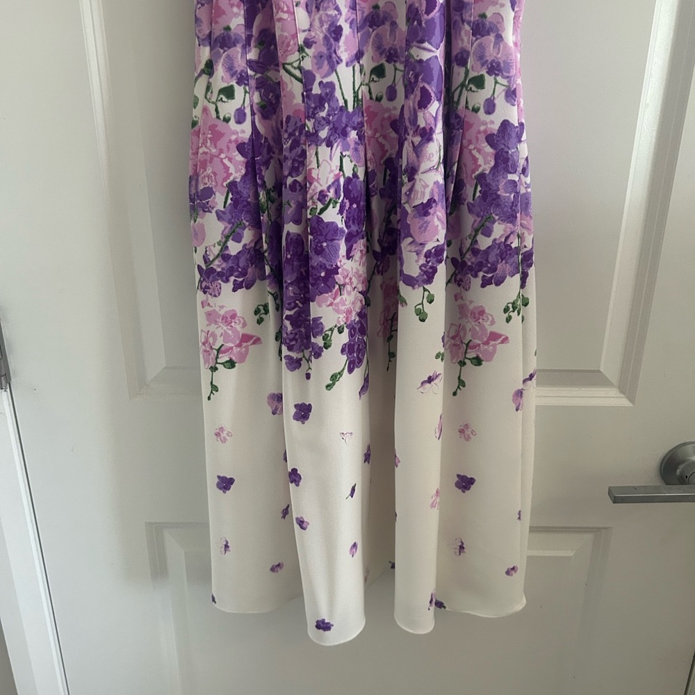 Adrianna Papell Purple Floral Dress - Picture 3 of 10